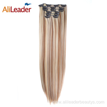 Silky Straight Synthetic 16 Clips In Hair Extensions